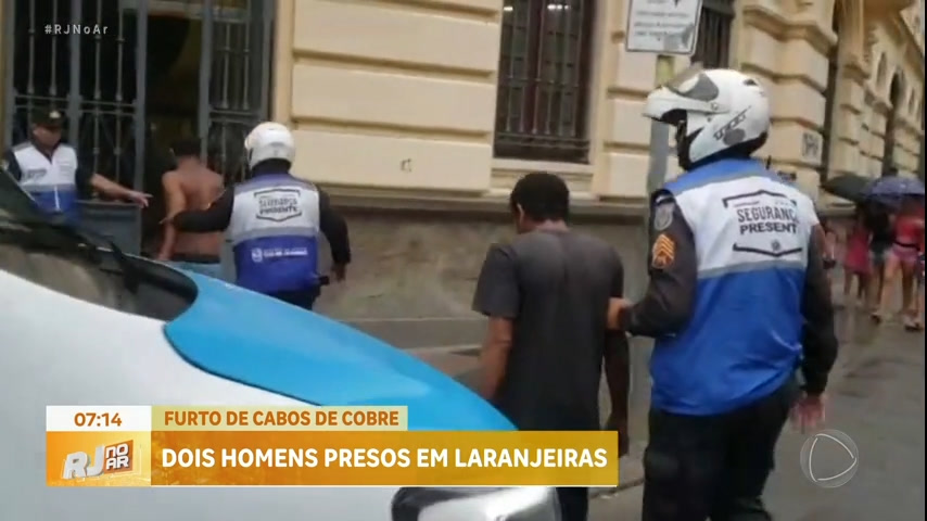 Vídeo: Policia prende dois criminosos após furto de cabos de cobre na zona sul do Rio
