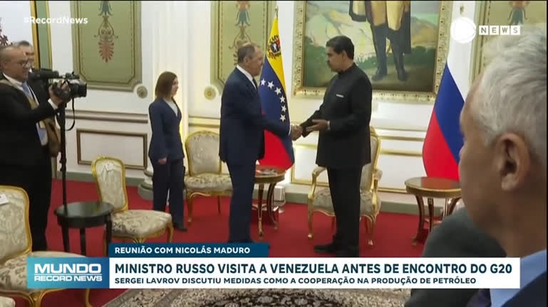 Vídeo: Ministro russo visita Venezuela e se encontra com Maduro, antes de reunião com líderes do G20
