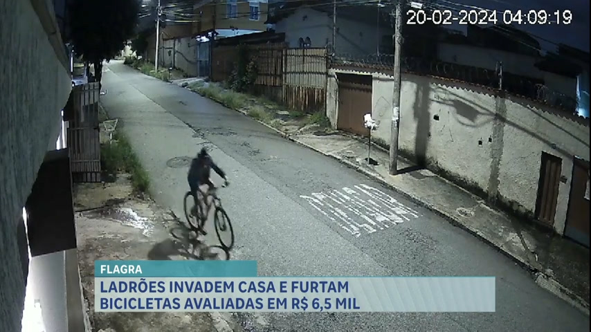 Vídeo: Duas bicicletas avaliadas em R$ 6,5 mil são furtadas de casa em BH