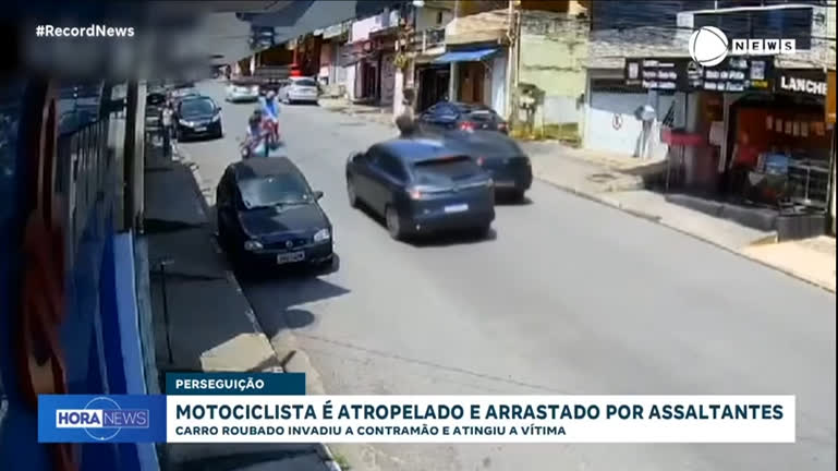 Vídeo: Fugitivo atropela motociclista e arrasta veículo por 1km durante perseguição policial em SP