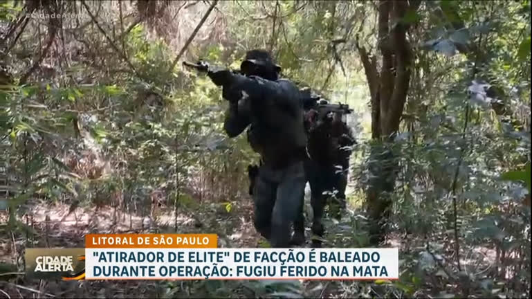 Vídeo: ‘Atirador de elite’ de facção é baleado durante operação da PM no litoral paulista