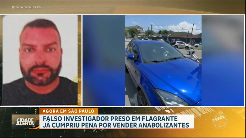 Vídeo: Falso investigador preso em Santos (SP) vendia anabolizantes e ostentava carro de luxo