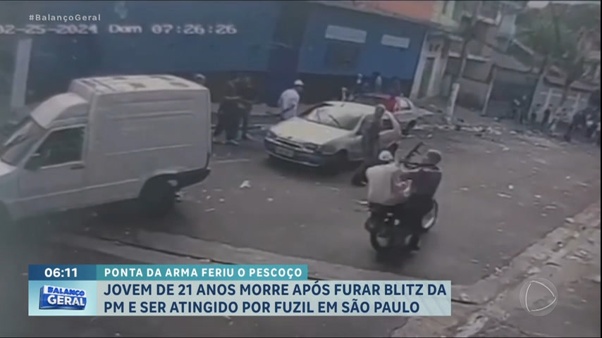 Vídeo: Jovem morre após furar blitz da polícia em São Paulo