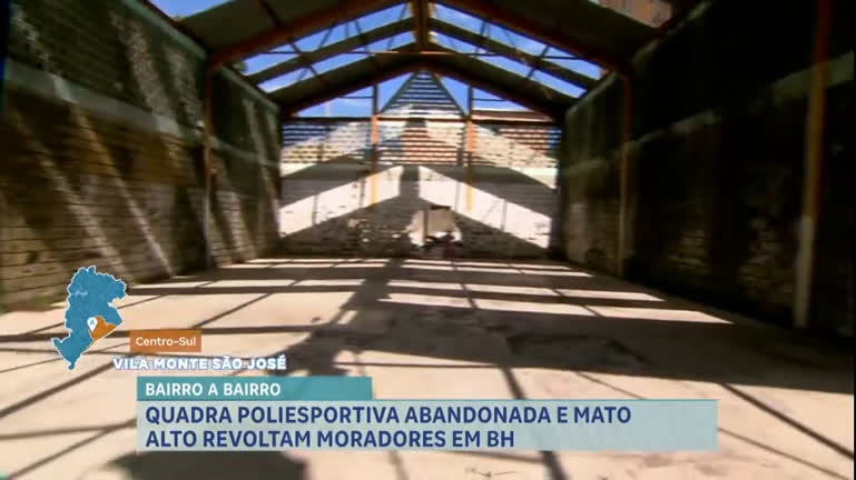 Vídeo: Bairro a Bairro: moradores reclamam de quadra poliesportiva abandonada em BH