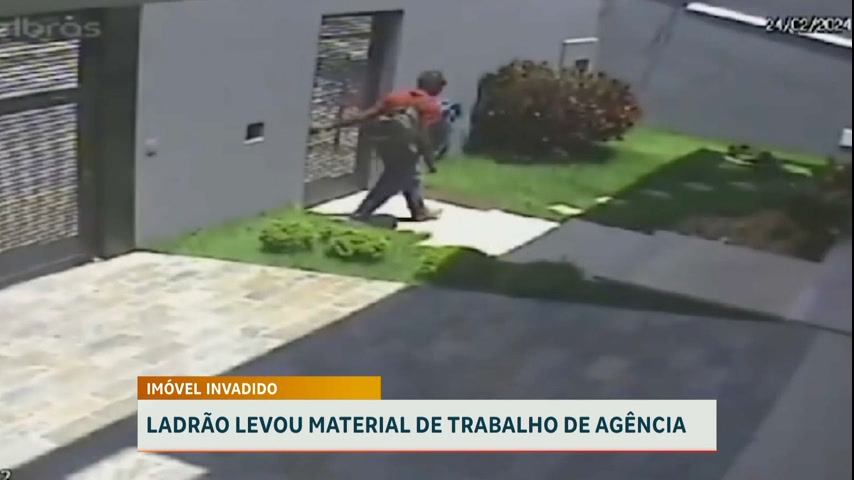 Vídeo: Homem invade casa e furta aparelhos eletrônicos em Belo Horizonte