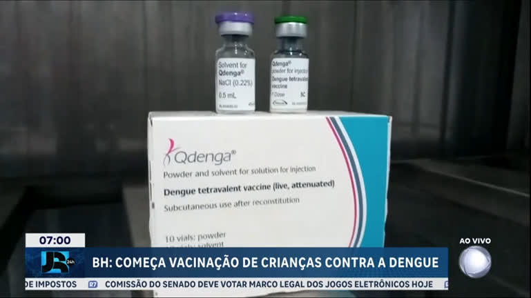 Vídeo: Belo Horizonte começa a vacinar crianças de 10 e 11 anos contra dengue
