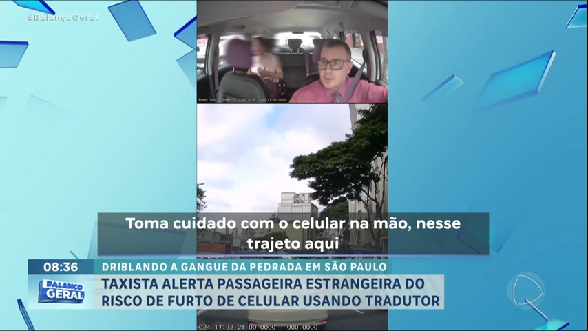 Vídeo: Taxista usa tradutor para alertar passageira estrangeira sobre risco de roubo de celular