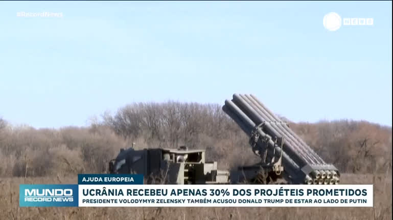 Vídeo: Ucrânia só recebeu 30% do armamento prometido pela União Europeia, afirma Zelensky