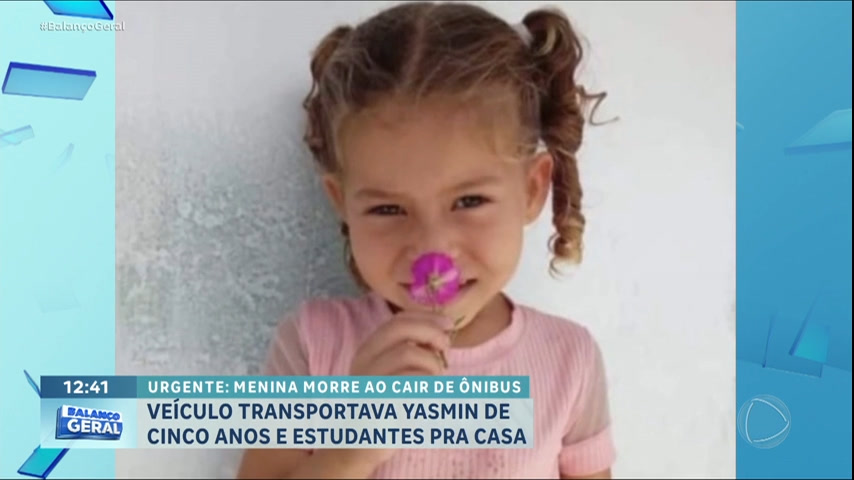Vídeo: Menina de 5 anos morre após cair de ônibus escolar no interior da Bahia