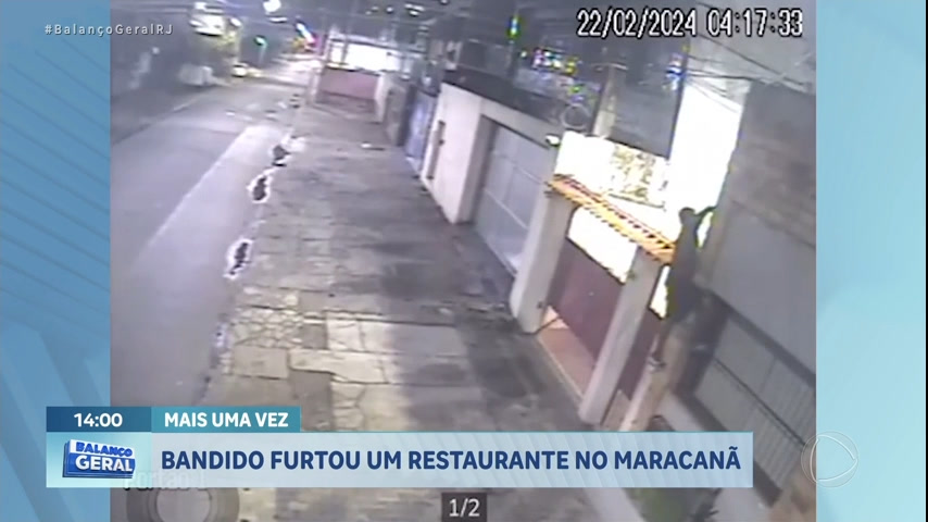 Vídeo: Restaurante do Maracanã, zona norte do Rio, é furtado pela quarta vez em oito meses