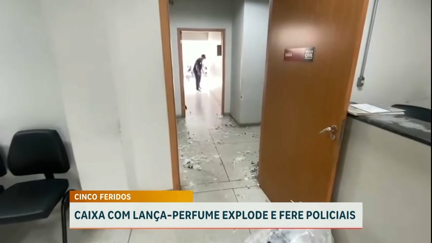 Vídeo: Policiais civis ficam feridos após explosão de caixa com frascos de lança-perfume em BH