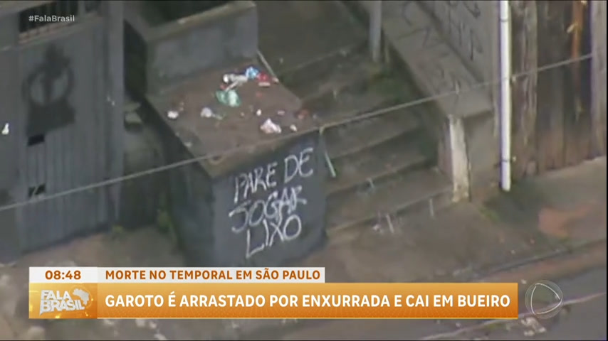 Vídeo: Adolescente morre após ser arrastado por enxurrada e cair em bueiro em São Paulo