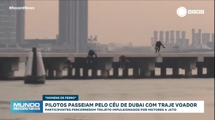 Vídeo: 'Homem de ferro' da vida real! Pilotos participam de primeira corrida de trajes a jato, em Dubai