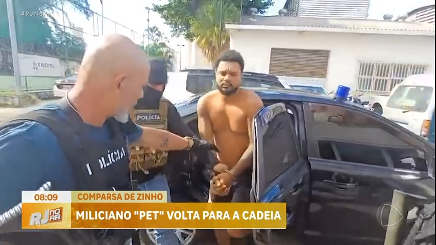Vídeo: Comparsa do miliciano Zinho é preso após sair da cadeia por erro de comunicação da Justiça do Rio