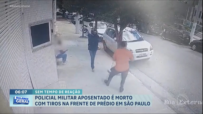 Vídeo: Policial aposentado é morto a tiros na frente de prédio em SP