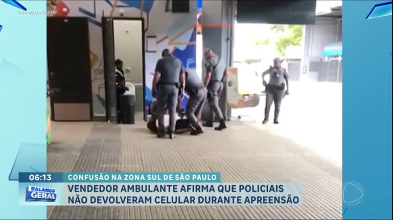 Vídeo: Ambulante é detido na zona sul de SP e diz que policiais não devolveram celular dele