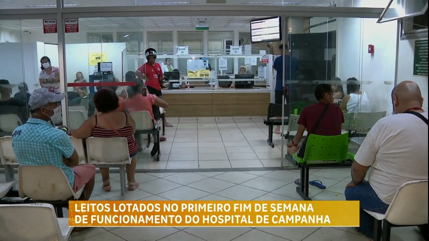 Vídeo: Primeiro fim de semana de hospital de campanha é marcado por leitos lotados em BH