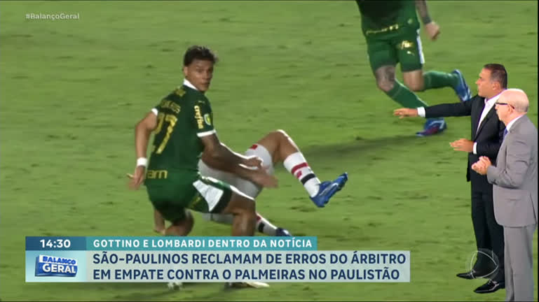 Vídeo: Dentro da Notícia : São-paulinos reclamam de erros do árbitro em empate contra o Palmeiras