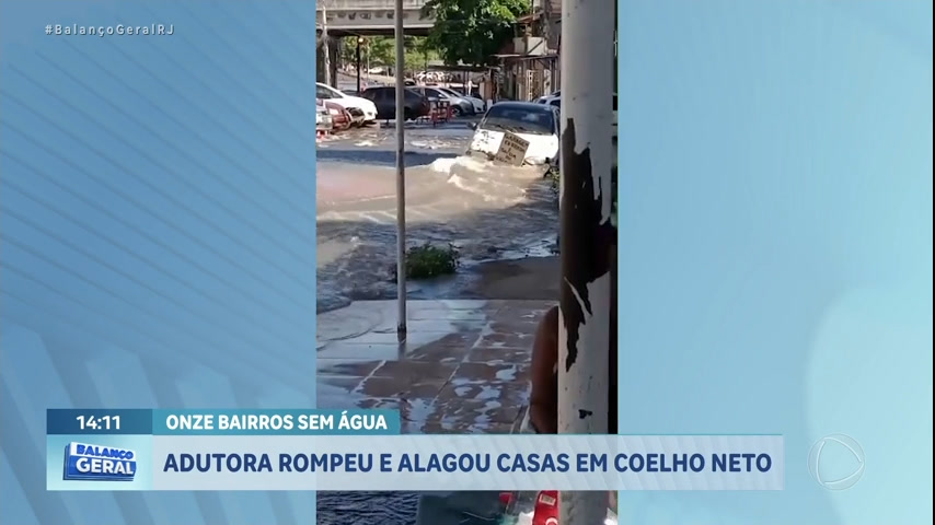 Vídeo: Adutora rompe e causa destruição em Coelho Neto, na zona norte do Rio de Janeiro