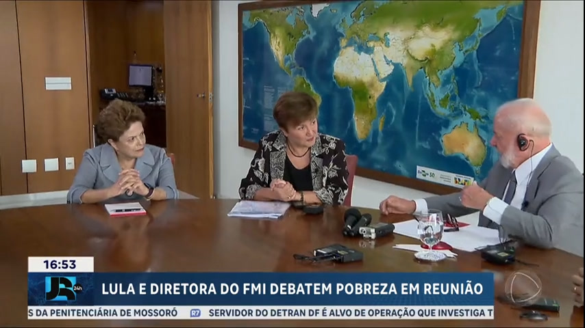Vídeo: Lula e diretora do FMI debatem pobreza em reunião
