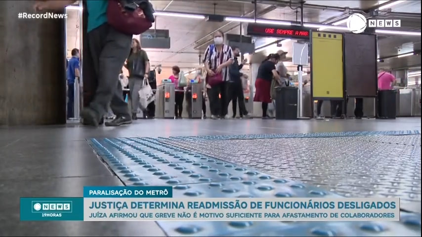 Vídeo: Justiça determina que Metrô de São Paulo readmita funcionários desligados após greve