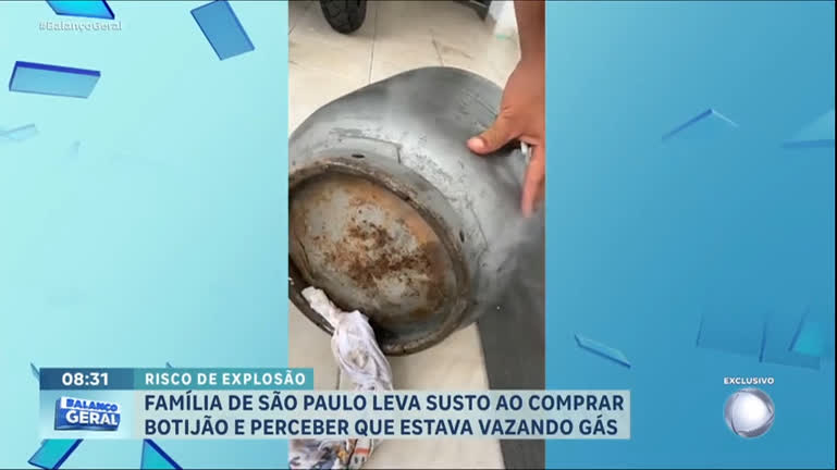 Vídeo: Família de SP passa susto ao perceber gás vazando de botijão