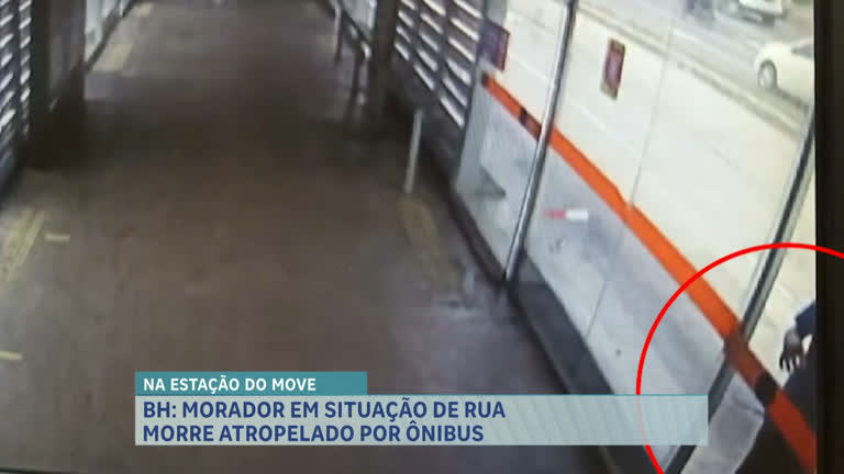 Vídeo: Homem em situação de rua morre atropelado por ônibus ao tentar entrar em estação do MOVE em BH