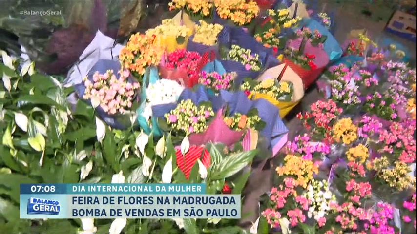 Vídeo: Feira da Ceagesp espera bater recorde de venda de flores no Dia Internacional da Mulher