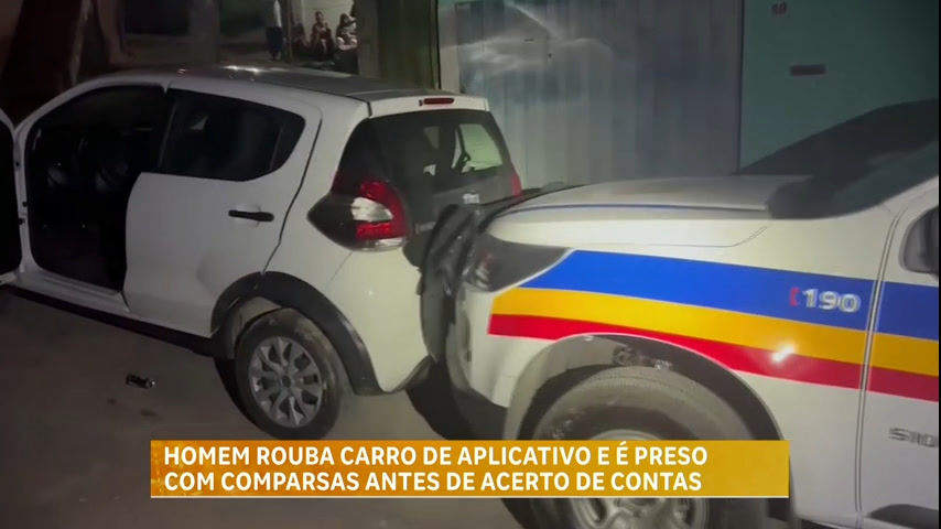 Vídeo: Homem rouba carro de aplicativo e é preso com comparsas antes de acerto de contas