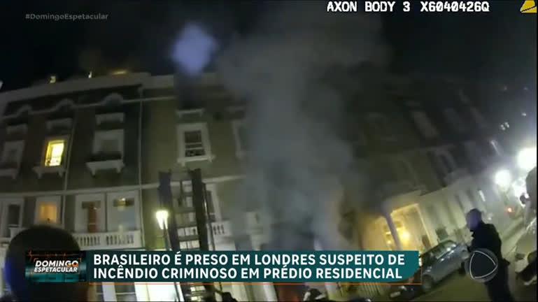 Vídeo: Brasileiro é preso em Londres por suspeita de incêndio criminoso