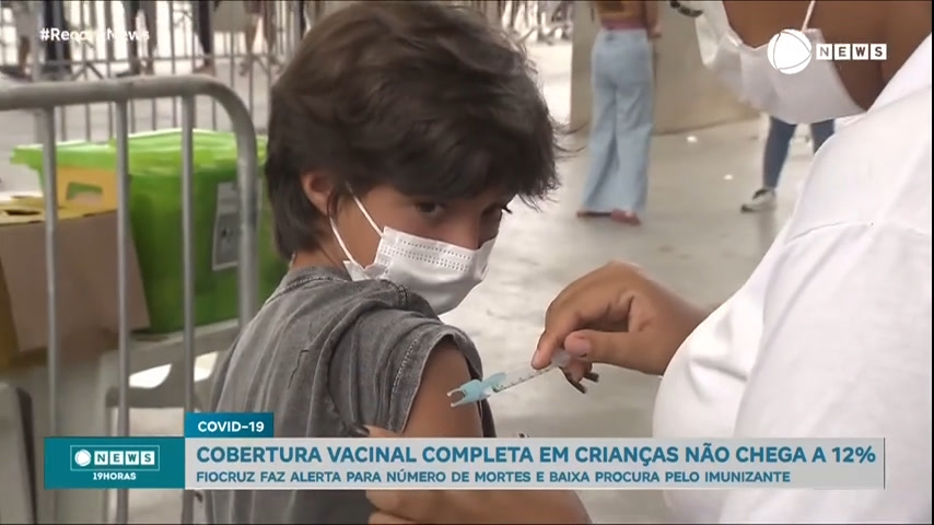 Vídeo: Cobertura vacinal completa de Covid-19 em crianças não chega a 12%