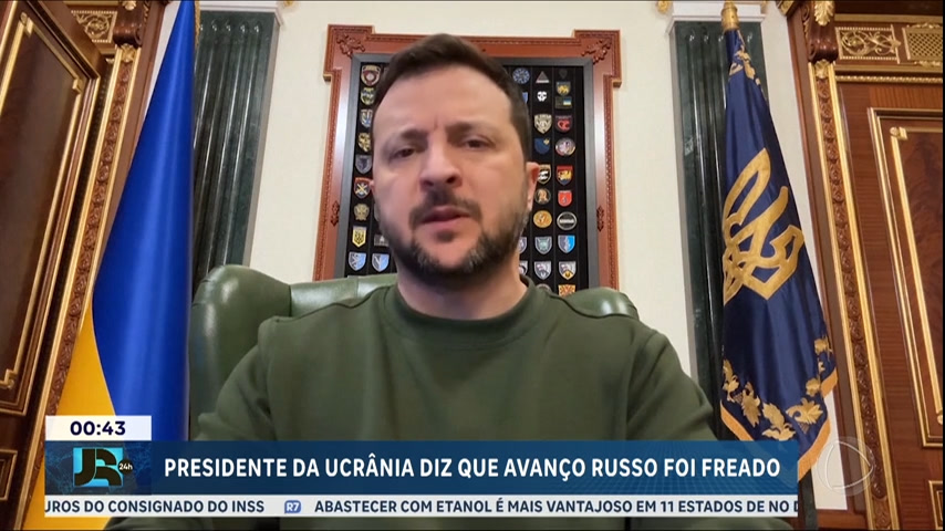 Vídeo: Volodymyr Zelensky afirma que avanço da Rússia no leste da Ucrânia foi freado