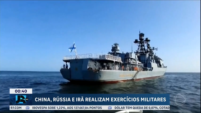 Vídeo: Forças navais da China, Rússia e Irã realizam exercícios militares conjuntos no Golfo de Omã