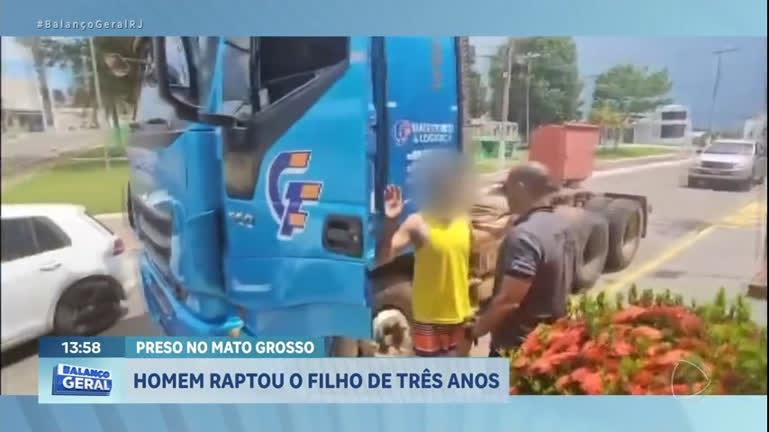 Vídeo: Homem que raptou o próprio filho, no RJ, é preso no Mato Grosso