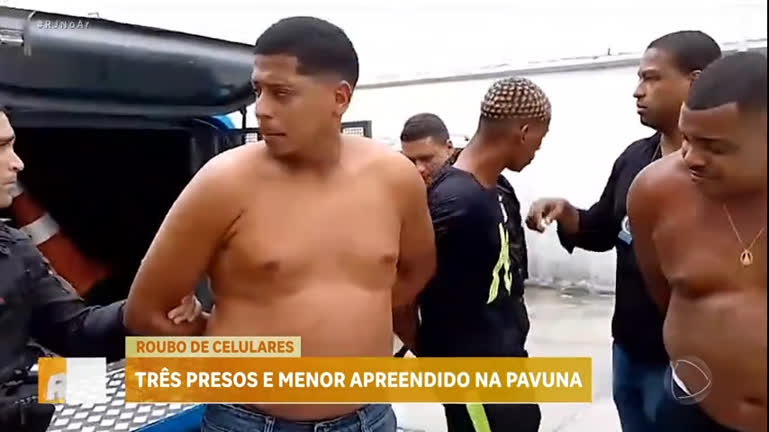 Vídeo: Três homens são presos e um adolescente apreendido após polícia apreender 170 celulares roubados no RJ
