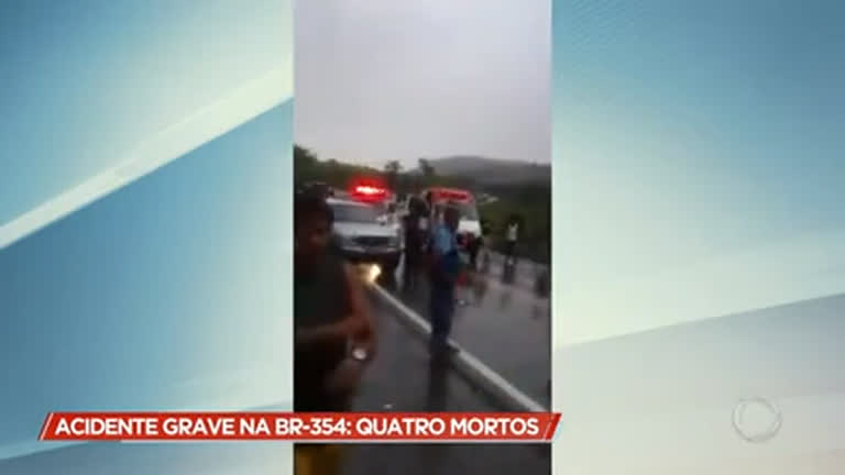 Vídeo: Batida deixa quatro mortos e um ferido na BR-354