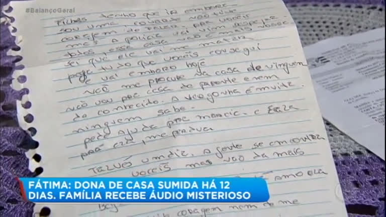 Vídeo: Idosa desaparecida manda áudio suspeito para família