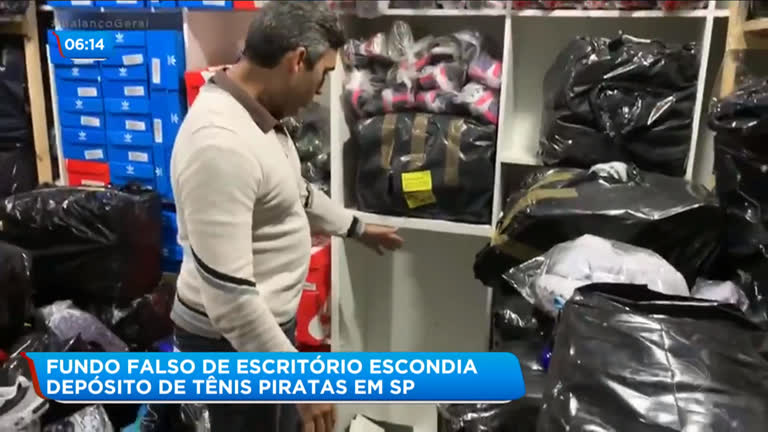 Vídeo: Fundo falso de escritório escondia produtos falsos em São Paulo