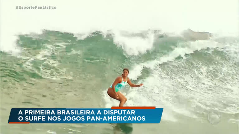 Vídeo: Jovem pode ser medalhista brasileira na estreia do surfe no Pan