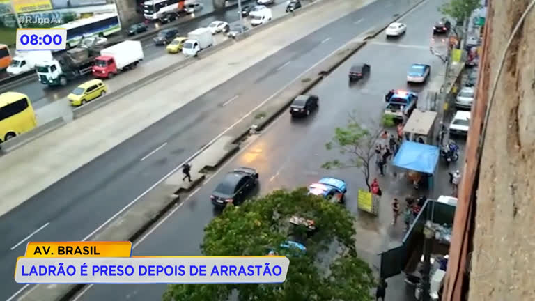 Vídeo: Suspeito é preso durante arrastão na Avenida Brasil