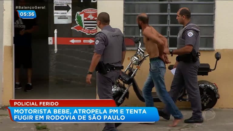 Vídeo: Motorista bêbado atropela PM em São Paulo