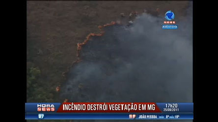 Vídeo: Incêndio destrói vegetação em Minas Gerais