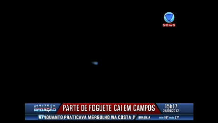 Vídeo: Pedaço de foguete americano lançado há 27 anos cai em Campos (RJ)