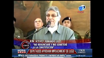 Vídeo: Deputados paraguaios aprovam processo de impeachment contra presidente Lugo