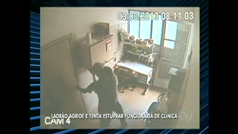 Vídeo: Ladrão agride e tenta estuprar funcionária de clínica