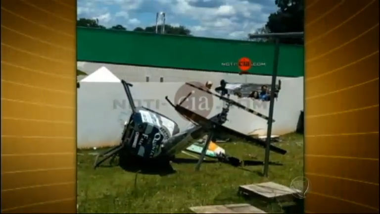 Vídeo: Polícia investiga motivos da queda de helicóptero no interior do Paraná
