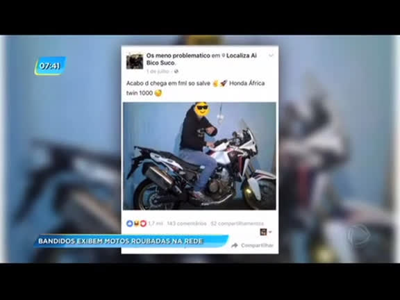 Vídeo: Criminosos criam grupo em rede social para exibir motos roubadas