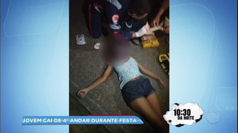 Vídeo: Jovem está internada em estado grave após cair do 4º andar de prédio em Manaus
