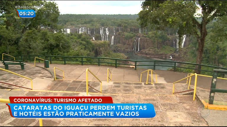 Vídeo: Cataratas do Iguaçu perdem turistas e hotéis ficam vazios no Paraná