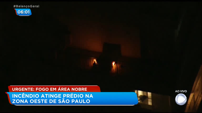 Vídeo: Incêndio atinge prédio em bairro nobre de São Paulo